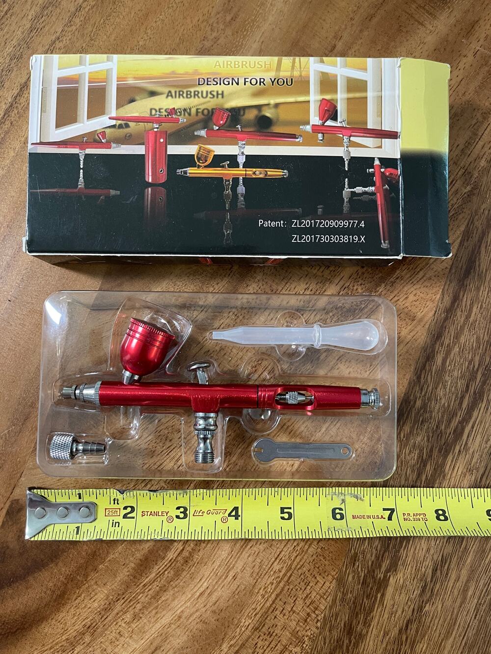 Small Airbrush Sprayer Art Artist Paint NEW Red Nail Art 0.2/0.5 1 tip Metal
